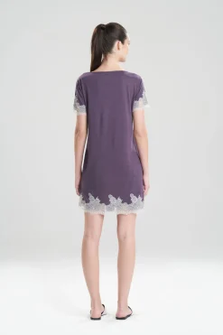 Natori Sleepshirts-Luxe Shangri-La TENCEL™ Short Sleeve Sleepshirt