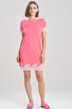 Natori Sleepshirts-Luxe Shangri-La TENCEL™ Short Sleeve Sleepshirt
