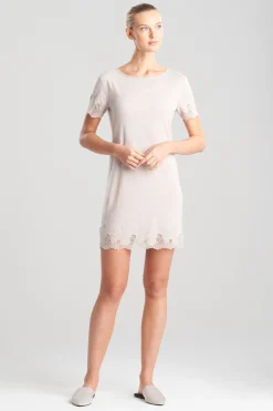 Natori Sleepshirts-Luxe Shangri-La TENCEL™ Short Sleeve Sleepshirt