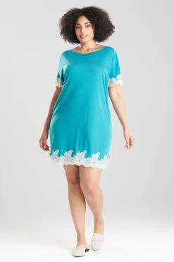 Natori Sleepshirts-Luxe Shangri-La TENCEL™ Short Sleeve Sleepshirt