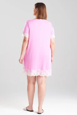 Natori Sleepshirts-Luxe Shangri-La TENCEL™ Short Sleeve Sleepshirt