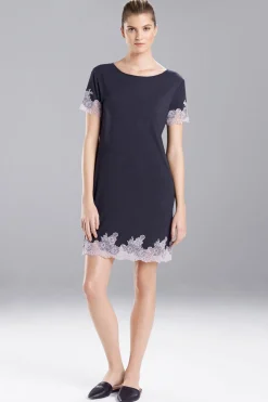Natori Sleepshirts-Luxe Shangri-La TENCEL™ Short Sleeve Sleepshirt