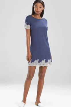 Natori Sleepshirts-Luxe Shangri-La TENCEL™ Short Sleeve Sleepshirt