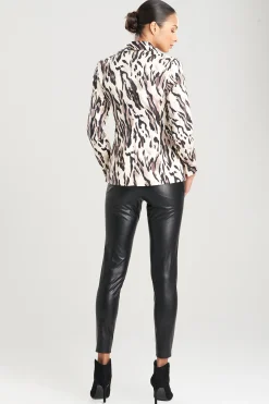 Natori Jackets & Outerwear-Lynx Cotton Sateen Tailored Blazer Jacket