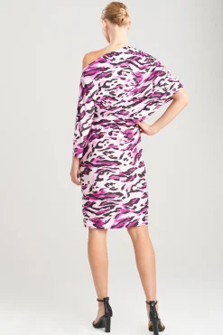 Natori Dresses-Lynx TENCEL™ Jersey Asymmetrical Drape Dress