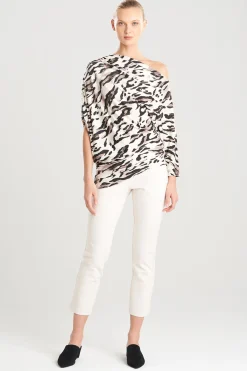Natori Tops, Shirts & Tunics-Lynx TENCEL™ Jersey Asymmetrical Ruched Top