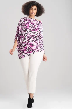 Natori Tops, Shirts & Tunics-Lynx TENCEL™ Jersey Asymmetrical Ruched Top