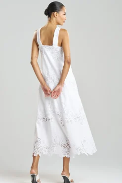 Natori Dresses|Plus Sizes-Madeira Cutwork Embroidered Halter Dress