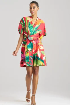 Natori Dresses-Mallorca Printed Cotton Silk Dress