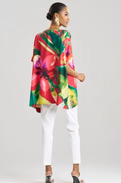 Natori Tops, Shirts & Tunics-Mallorca Printed Cotton Silk Caftan Top