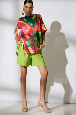 Natori Tops, Shirts & Tunics-Mallorca Printed Cotton Silk Caftan Top