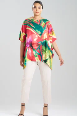 Natori Tops, Shirts & Tunics-Mallorca Printed Cotton Silk Caftan Top