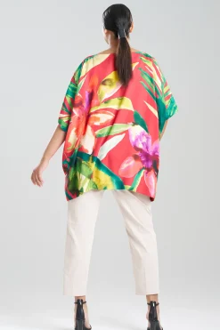 Natori Tops, Shirts & Tunics-Mallorca Printed Cotton Silk Caftan Top