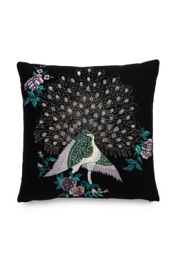 Natori Throw Pillows|Home Accents-Mayon Beaded Peacock Embroidery Pillow Case