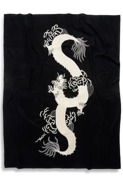 Natori Home Accents-Mayon Dragon Embroidery Throw
