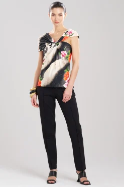 Natori Tops, Shirts & Tunics-Mayumi Cotton Silk Asymmetrical Top