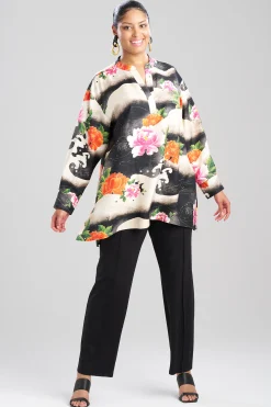 Natori Tops, Shirts & Tunics-Mayumi Cotton Silk Oversized Half Placket Shirt