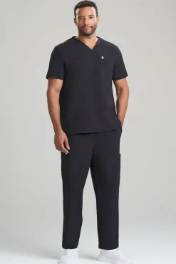 Natori Scrub Tops-Men's 3-Pocket V-Neck Scrub Top