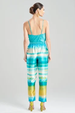 Natori Pajama Bottoms-Minako Tapered Pull On Silk Pants