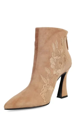 Natori Boots-Mitsu Shugo Embroidery Square Heel Ankle Boot
