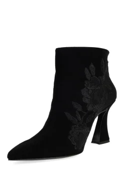 Natori Boots-Mitsu Shugo Embroidery Square Heel Ankle Boot