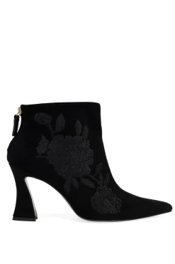 Natori Boots-Mitsu Shugo Embroidery Square Heel Ankle Boot