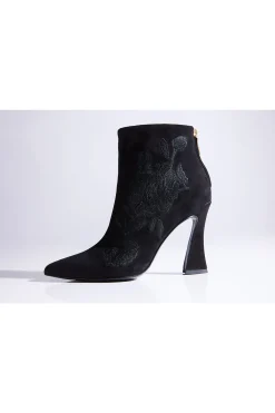 Natori Boots-Mitsu Shugo Embroidery Square Heel Ankle Boot
