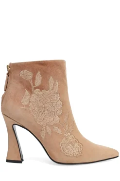 Natori Boots-Mitsu Shugo Embroidery Square Heel Ankle Boot