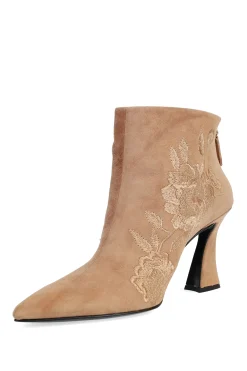 Natori Boots-Mitsu Shugo Embroidery Square Heel Ankle Boot
