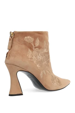 Natori Boots-Mitsu Shugo Embroidery Square Heel Ankle Boot