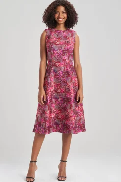 Natori Dresses-Mosaic Jacquard Fit & Flare Dress