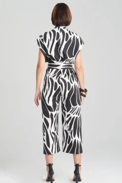 Natori Jumpsuits-Nagashi Cotton Chino Belted Mandarin Jumpsuit