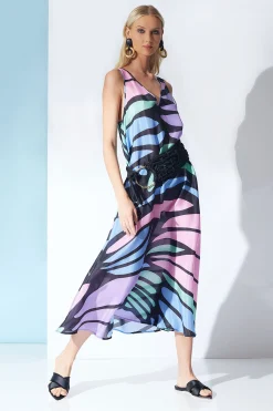 Natori Dresses|Wedding Guest Dresses-Nagashi Obi Silk Dress