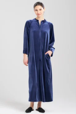 Natori Plus Sizes|Loungers-Natalie Mandarin Zip Lounger