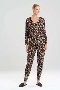 Natori Pajama Tops-Ombre Leopard Printed Mirage Lounge Top