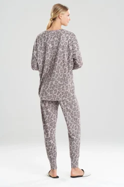 Natori Pajama Tops-Ombre Leopard Printed Mirage Lounge Top