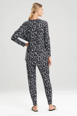 Natori Pajama Tops-Ombre Leopard Printed Mirage Lounge Top