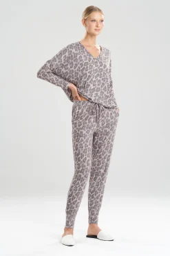 Natori Lounge Bottoms-Ombre Leopard Printed Mirage Jogger Pants