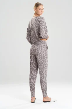 Natori Lounge Bottoms-Ombre Leopard Printed Mirage Jogger Pants