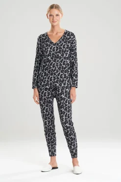 Natori Lounge Bottoms-Ombre Leopard Printed Mirage Jogger Pants