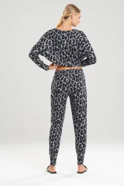 Natori Lounge Bottoms-Ombre Leopard Printed Mirage Jogger Pants