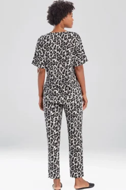 Natori Pajama Tops|Lounge Tops-Ombre Leopard Short Sleeve Top