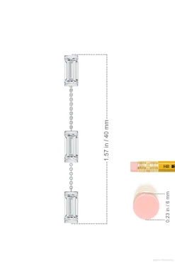 Natori Earrings|Orient Express-Orient Express Lab-Grown 14K Gold Baguette & Diamond Front-Back Chain Earrings