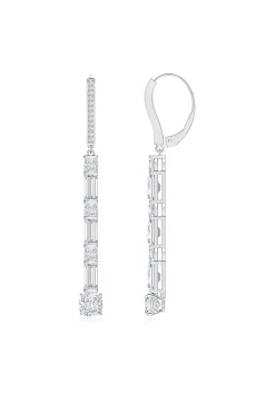 Natori Earrings|Orient Express-Orient Express Lab-Grown 14K Gold Baguette & Cushion Diamond Long Drop Earrings