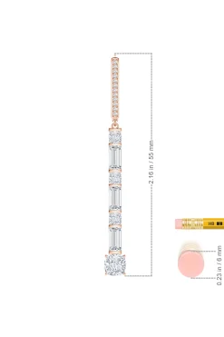 Natori Earrings|Orient Express-Orient Express Lab-Grown 14K Gold Baguette & Cushion Diamond Long Drop Earrings