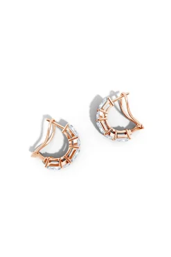 Natori Earrings|Orient Express-Orient Express Lab-Grown 14K Gold Emerald Cut & Cushion Diamond Half Hoop Earrings