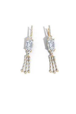 Natori Earrings|Orient Express-Orient Express Lab-Grown 14K Gold Emerald Cut & Baguette Diamond Tassel Drop Earrings