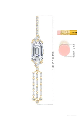Natori Earrings|Orient Express-Orient Express Lab-Grown 14K Gold Emerald Cut & Baguette Diamond Tassel Drop Earrings