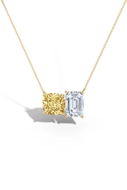 Natori Necklaces|Orient Express-Orient Express Lab-Grown 14K Gold With Yellow & White Diamond Two Stone Pendant Necklace