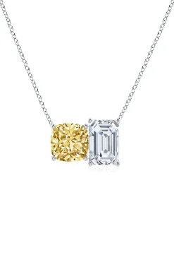 Natori Necklaces|Orient Express-Orient Express Lab-Grown 14K Gold With Yellow & White Diamond Two Stone Pendant Necklace